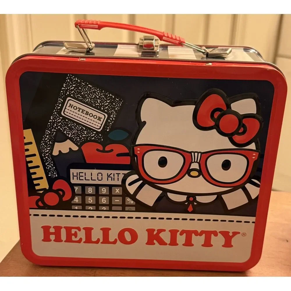 Loungefly Sanrio Hello Kitty Metal Lunchbox 2013 School Red White‎ & Blue